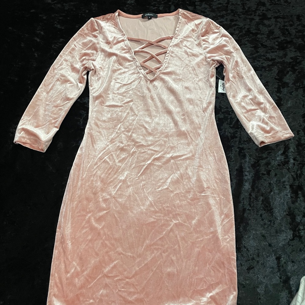Blush pink mini dress